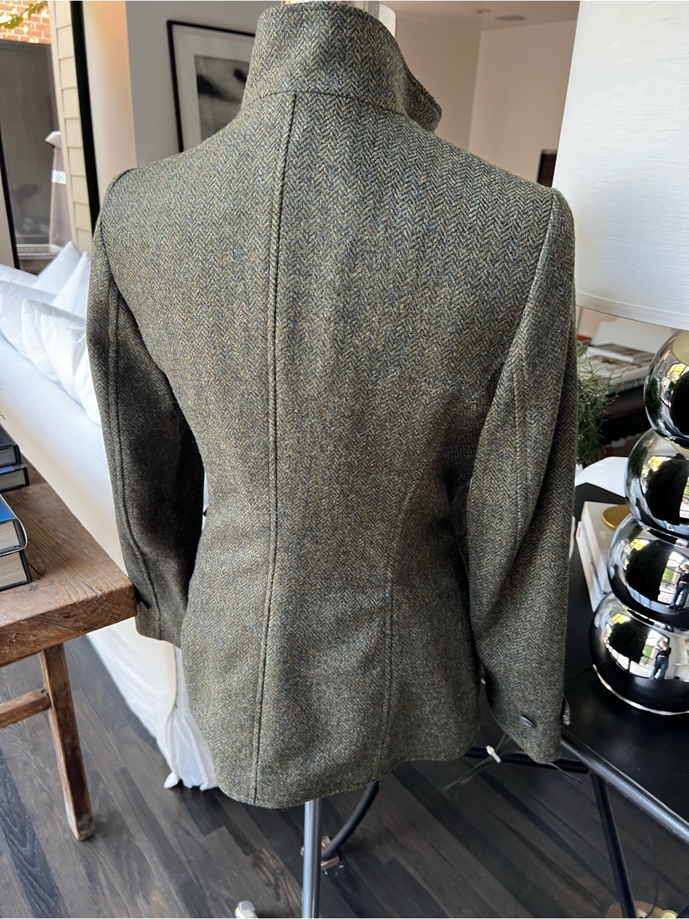 House of Bruar of Scotland Herringbone Wool Blend Field Hunt Jacket size 8 - Picture 6 of 10
